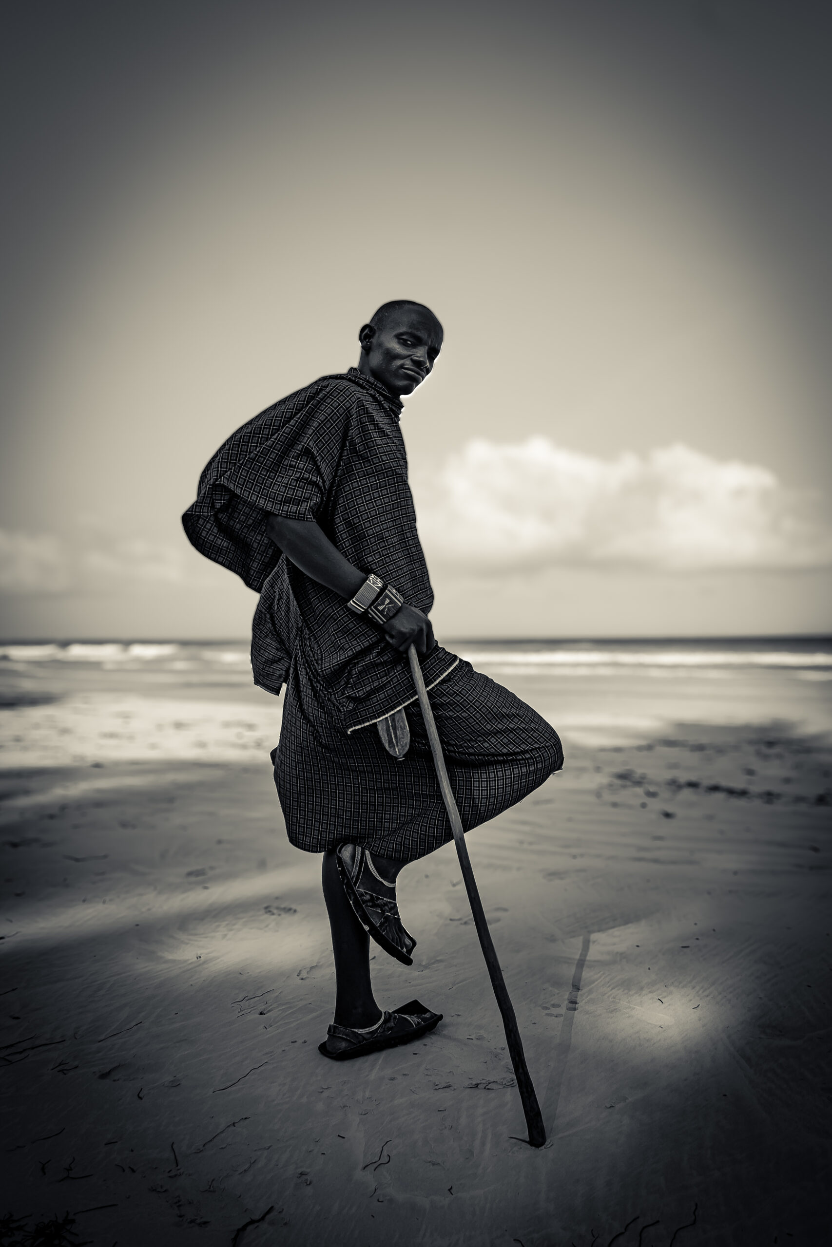 Maasai Warrior, Kenya (Monochrome)